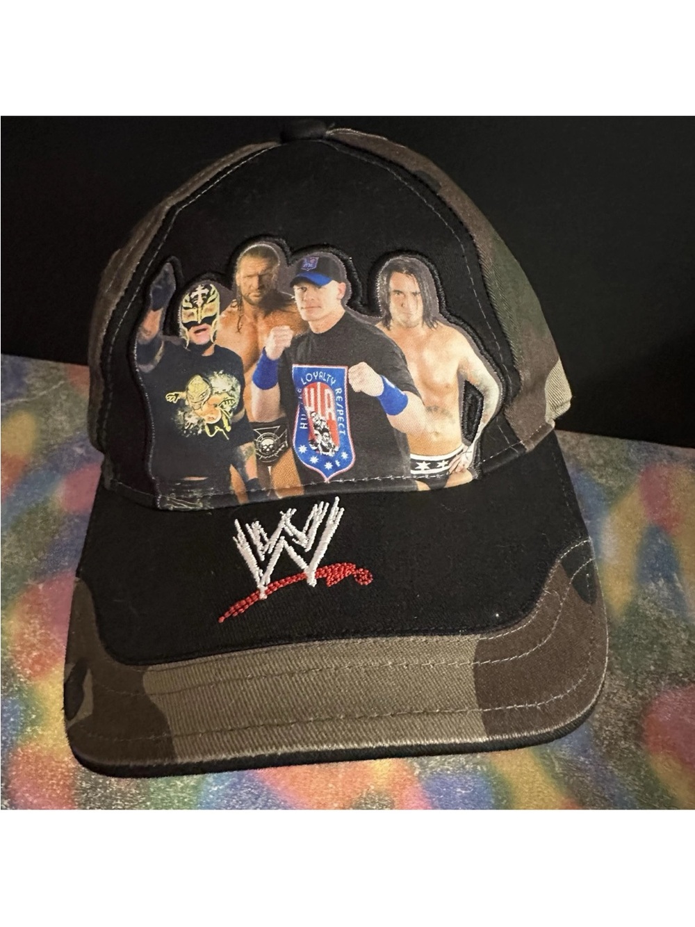 WWE Black & Camo Wrestlers Patch Baseball Cap